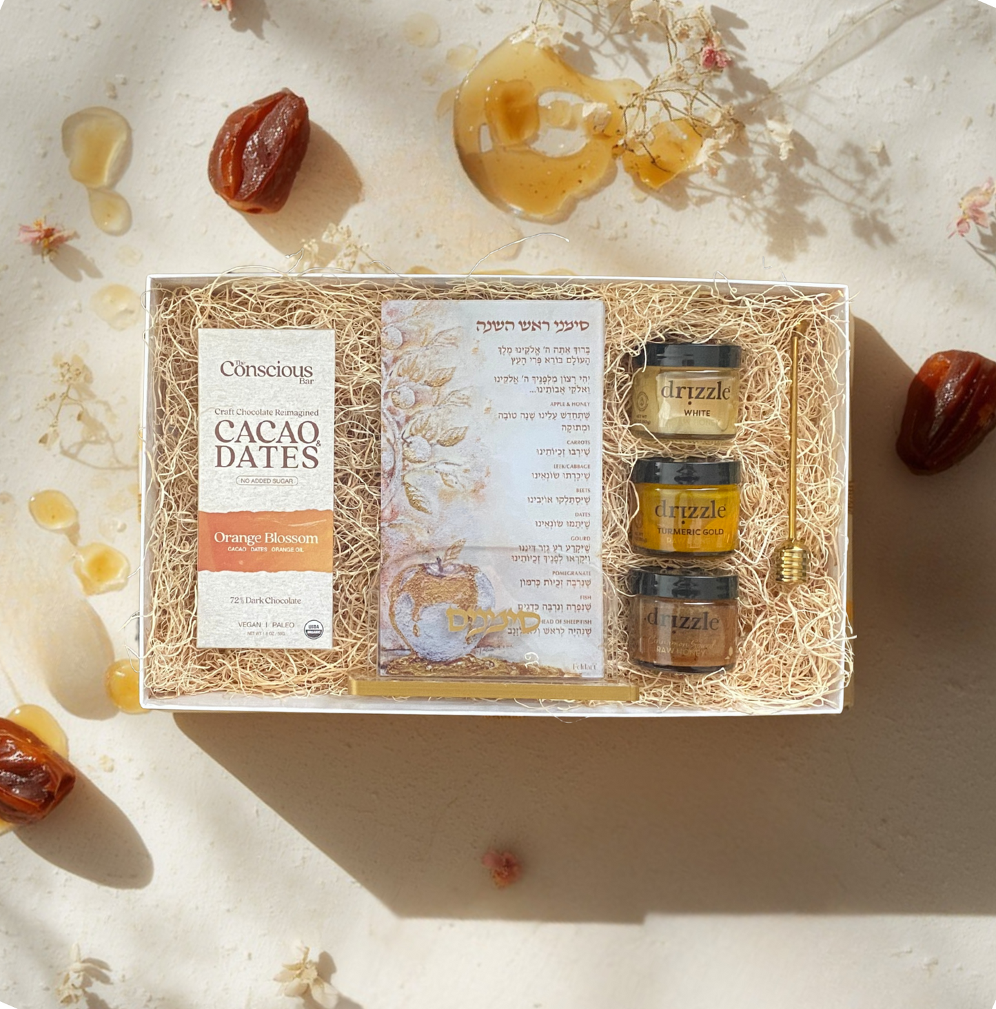 Simanim Cards, Chocolate, and Honey Deluxe