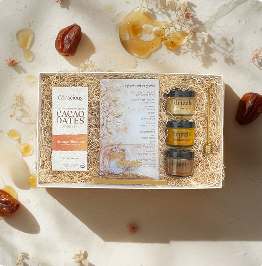 Simanim Cards, Chocolate, and Honey Deluxe