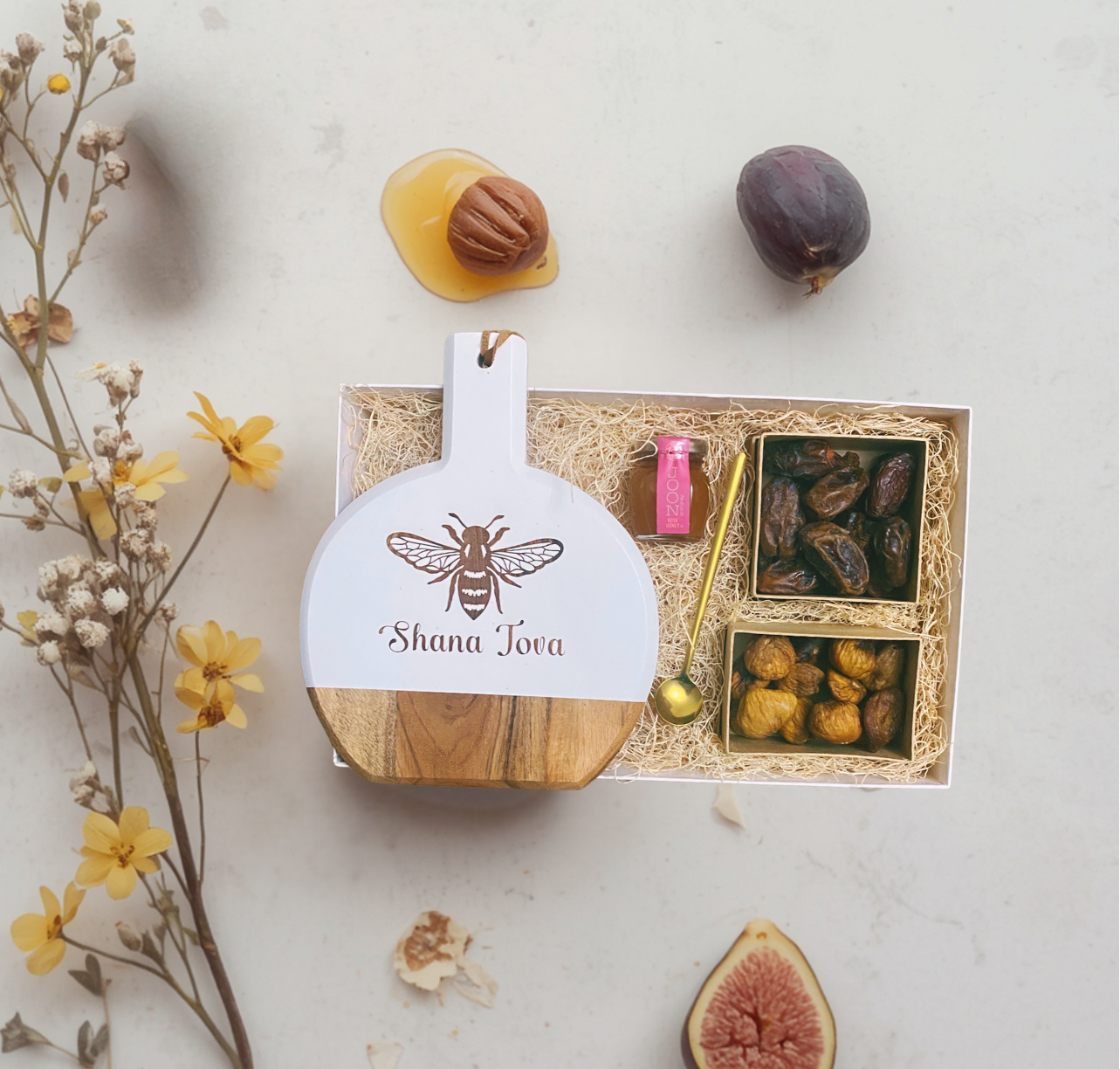 Shana Tova Board with Fruit and Honey